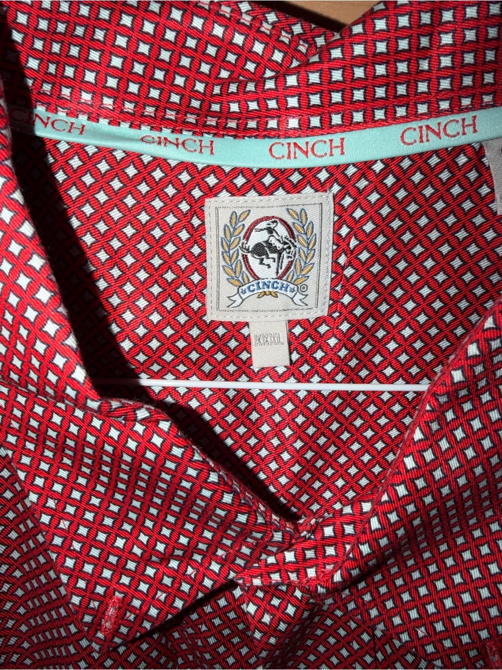 Cinch Men's Red Geometric Button-Down Shirt